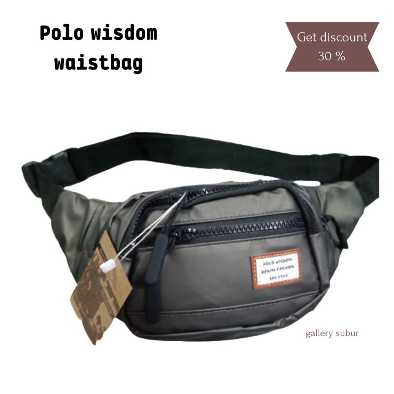 ✨GALLERY SUBUR✨ POLO WISDOM WAISTBAG TAS PINGGANG SELEMPANG COWOK PRIA WATERPROOF TAS SLEMPANG OUTDO