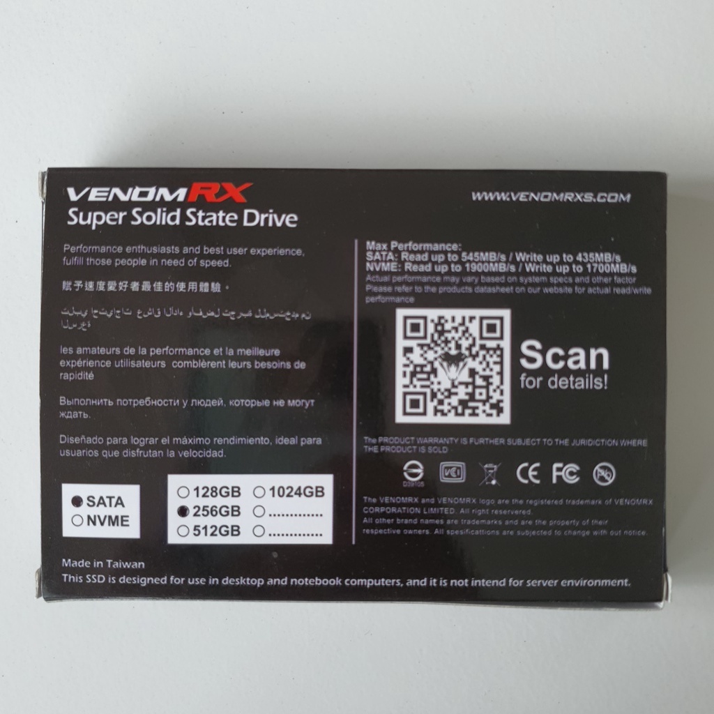 SSD VENOMRX VENOM RX SATA3 128GB 256GB 512GB 1TB GARANSI RESMI