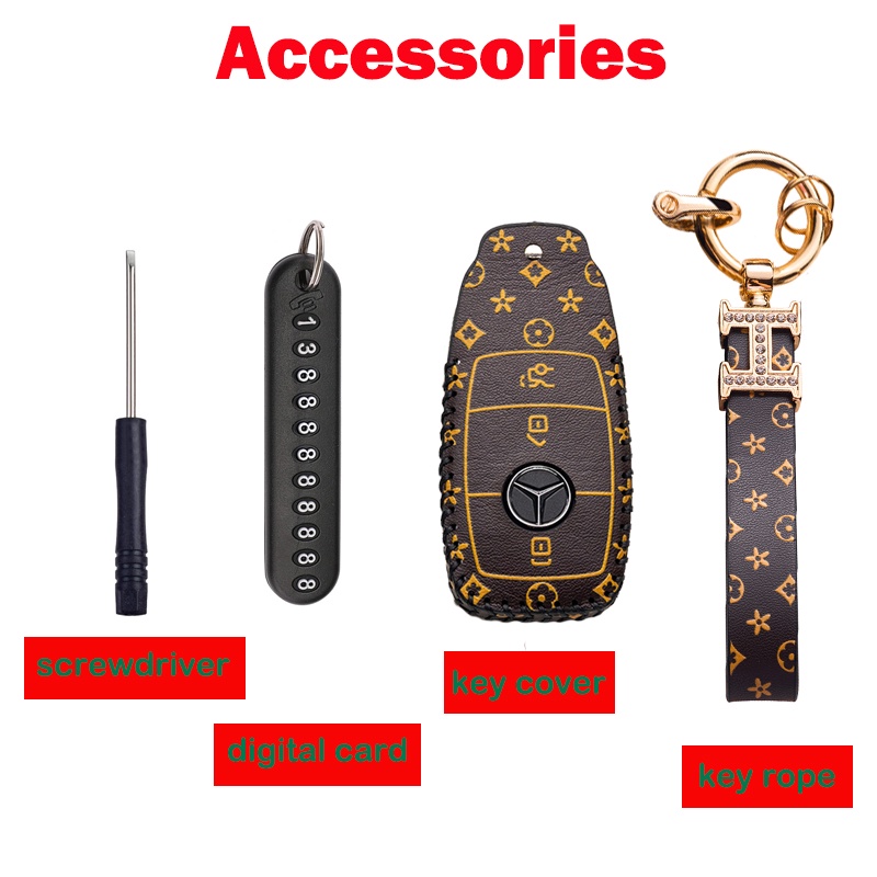 Case Kunci Mobil Bahan Kulit Untuk Mercedes Benz W203 W210 W211 W124
