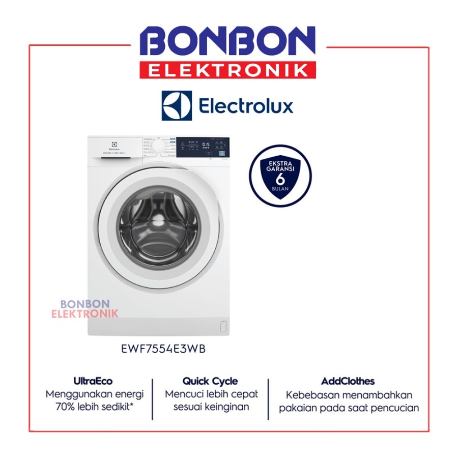 Electrolux Mesin Cuci Front Loading 7.5KG EWF7554E3WB / EWF 7554 E3WB