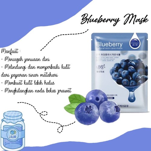 Sheet Mask HCHANA / HCHANA Masker Wajah - BLUEBERRY