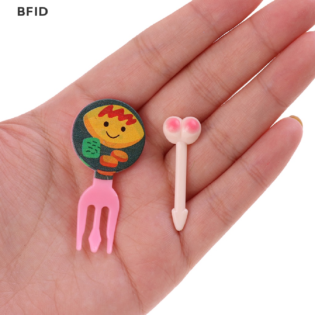 [BFID] 8per10/24pcs Garpu Buah Mini Untuk Anak Tusuk Gigi Lunch Party Pick Dessert Fork [ID]