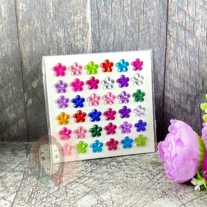 Crystal Diamond Make Up Sticker Rhinestone Nail Art Rhinestones Manik-manik Mutiara Kilap Craft Kosmetik Hiasan Kuku Eye Korean Make Up Handphone Decorations Wedding Party Cosplay Flat Back Gems Bead Diamond Swarovski Transparan Mix Color Rainbow