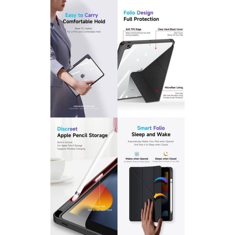Case iPad 9 8 7 10.2 Inch Gen Dux Ducis MAGI Series Flip Cover Generasi Casing
