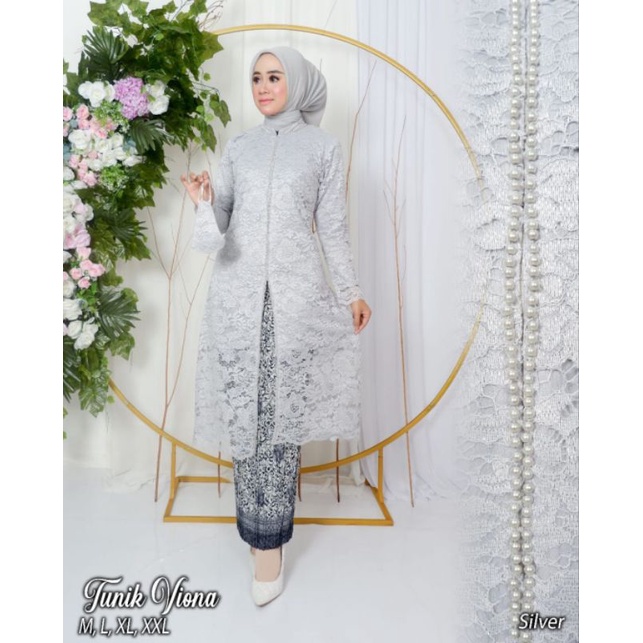 Kebaya Brokat Tunik Busui Payet Modern / Kebaya Wisuda / Kebaya Kurung / Kebaya Modern / Kebaya Busui