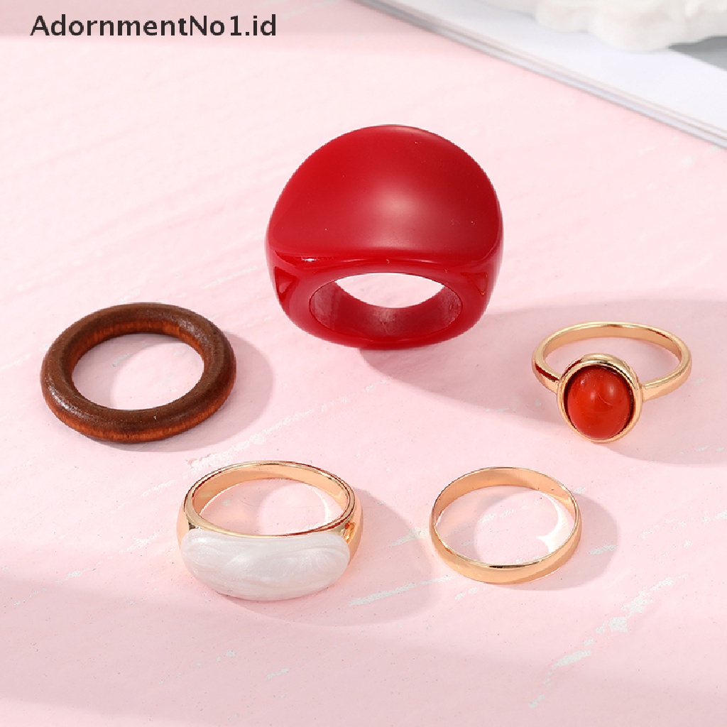 [AdornmentNo1] 5/6pcs Emerald Ring Knuckle Rings Untuk Wanita Gadis Fashion Perhiasan Aksesoris Wanita Gadis Knuckle Ring Finger Rings Set Hadiah [ID]