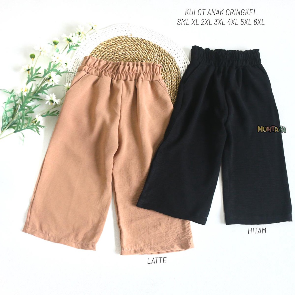 Kulot Anak Cringkel  PART 1 Size SML XL 2XL 3Xl 4XL 5XL 6XL - Kulot anak Cringkle - Kulot anti kusut