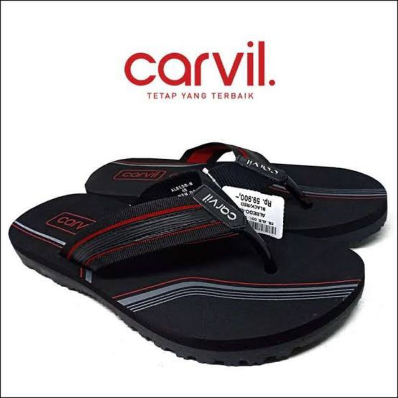 sandal santai pria casual pria Sandal Pria Carvil Original Anti Air - Sendal Carvil Pria Original 
