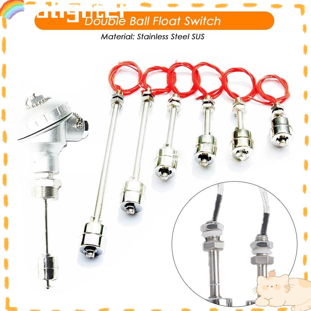 Solighter Float Switch Level Switch Double Ball Float Switch 45-250mm Sensor Aliran Kolam Tangki