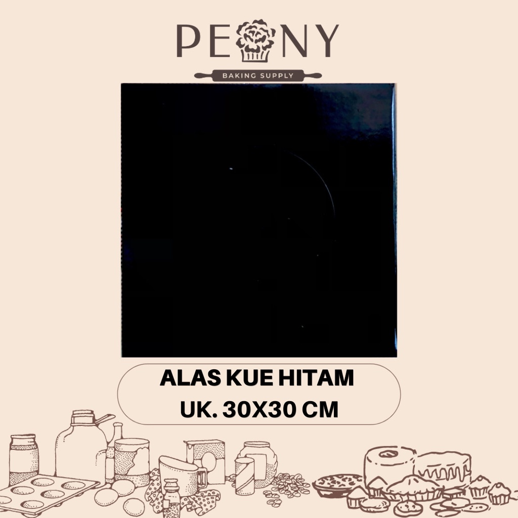 ALAS KUE POLOS PUTIH, HITAM 30X30 CM (1 PCS)| GROSIR MIN.10 PCS
