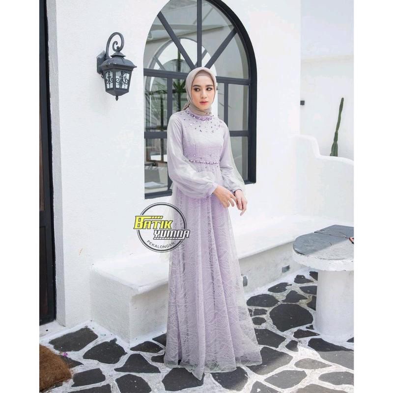 Dress exclusive kondangan terbaru spesial lebaran gamis Maxi peasta