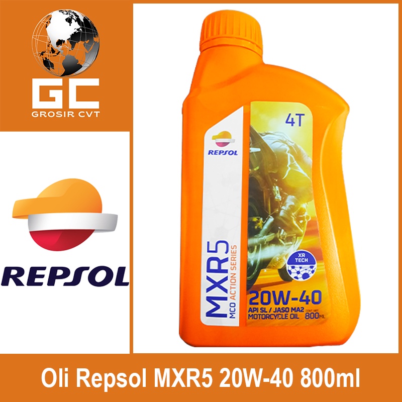 Repsol Oli Mesin MXR5 20W-40 API SL/JASO MA2 800ml