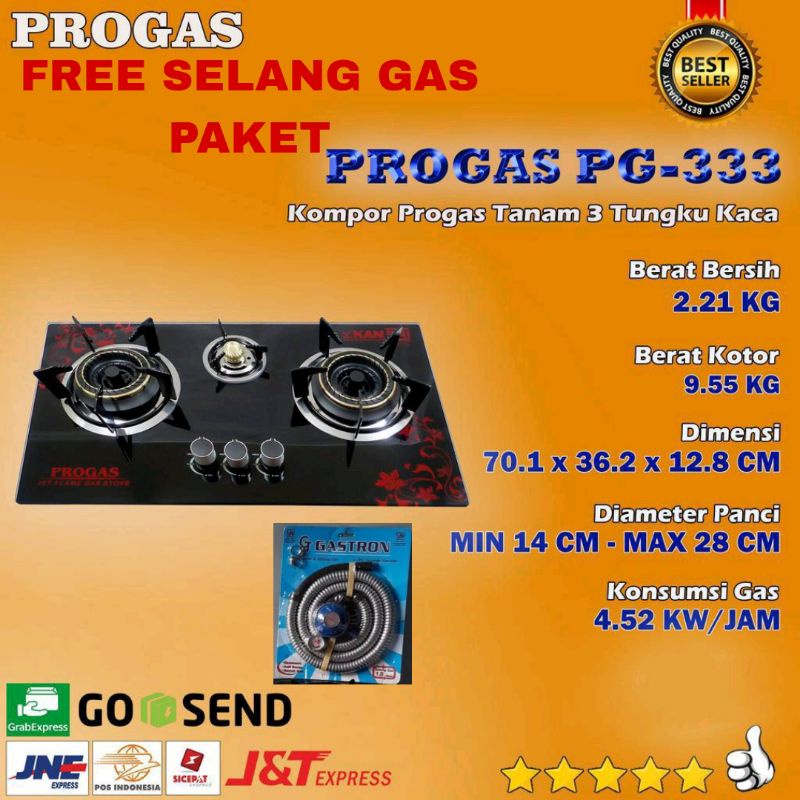 Progas  , Kompor Kaca  3 tungku api tornado