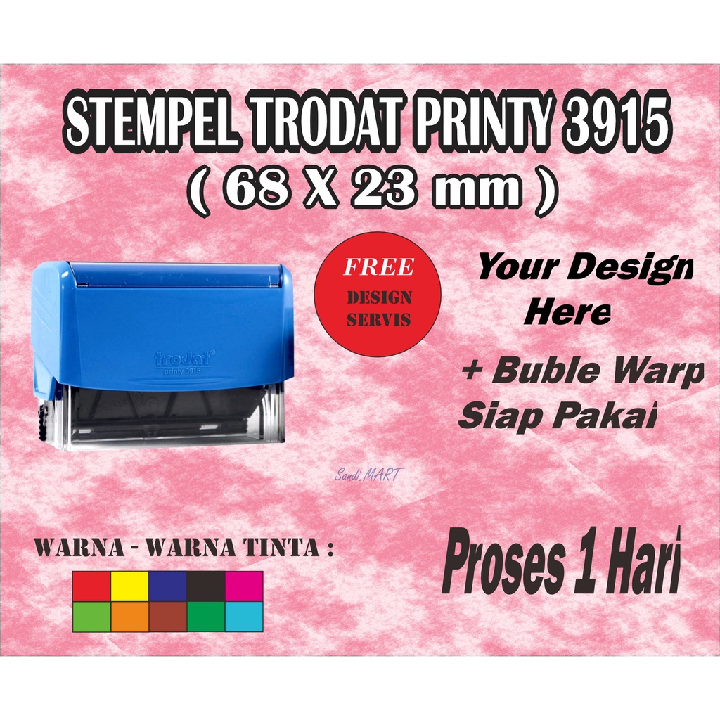 

Stempel Trodat 3915 (68x23mm) Stempel Lunas | Stempel Nama | Stempel Toko | Stempel Doktor