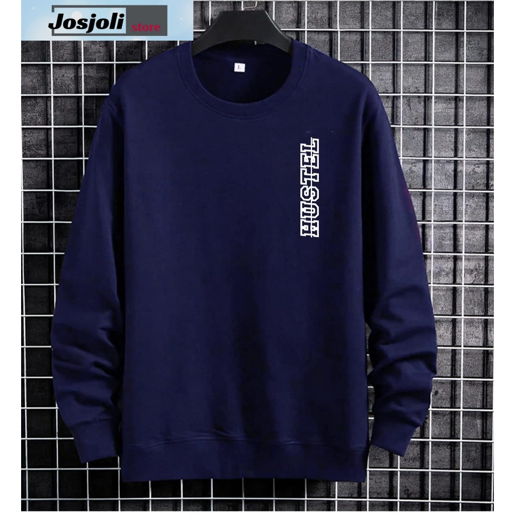 JOSJOLI_STORE/Baju Sweater Hustel/Atasan Pria Dewasa Lengan Panjang/L XL