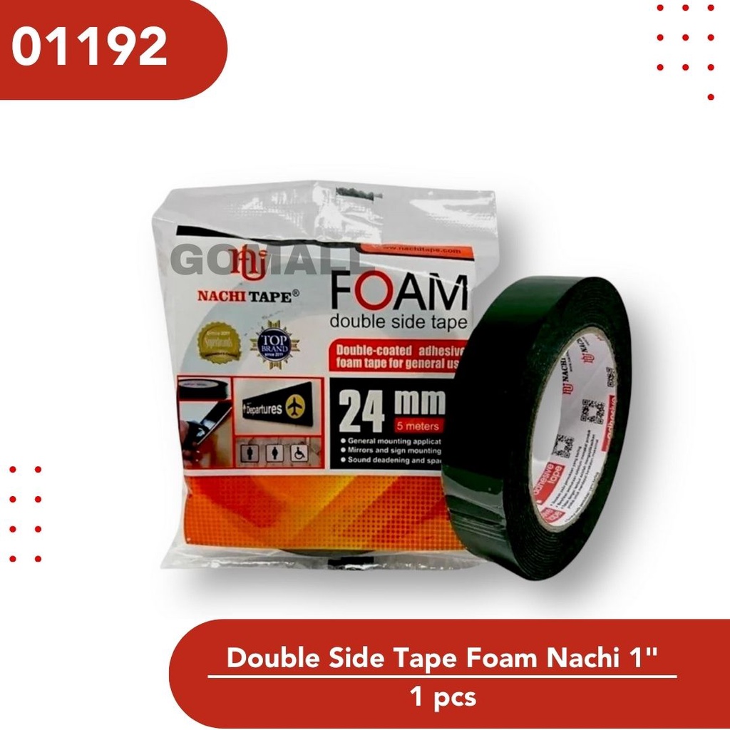 

Nachi Double Foam Tape 24mm x 5 meter / Isolasi Bolak Balik 1" x 5M