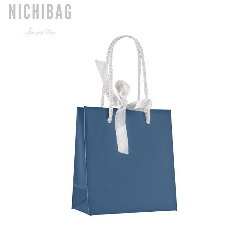 PAPER BAG PREMIUM LUXURY BLUE NAVY 15×6×15| PAPER BAG WEDDING | PAPER BAG POLOS