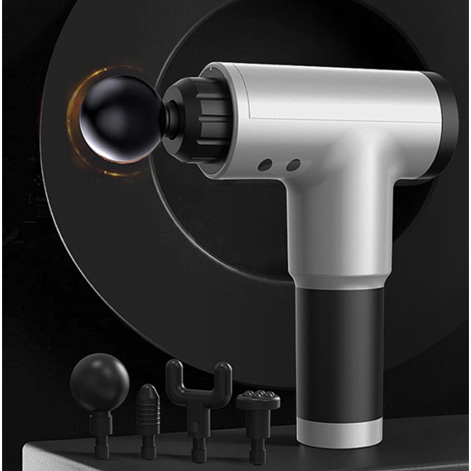 8000R/Min Terapi Pijat Senjata 6 Gears Otcer Massager Pain Sport Massage Machine Relaks Body Slimming Relief dengan 4 Heads