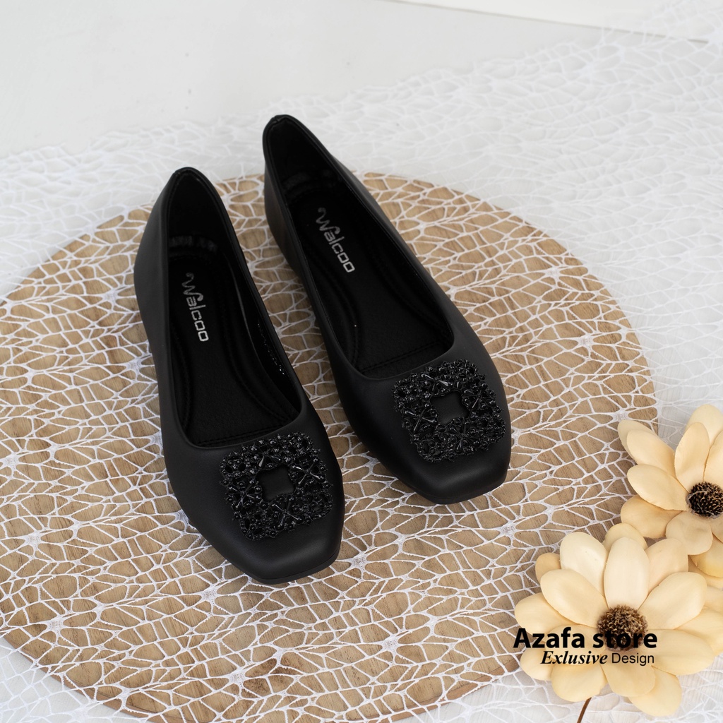 Walcoo Sepatu Flatshoes Wanita Import BEANINO