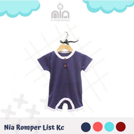 NIA Romper Bayi List Kancing Romper Bayi Perempuan Size 0-3 Bulan