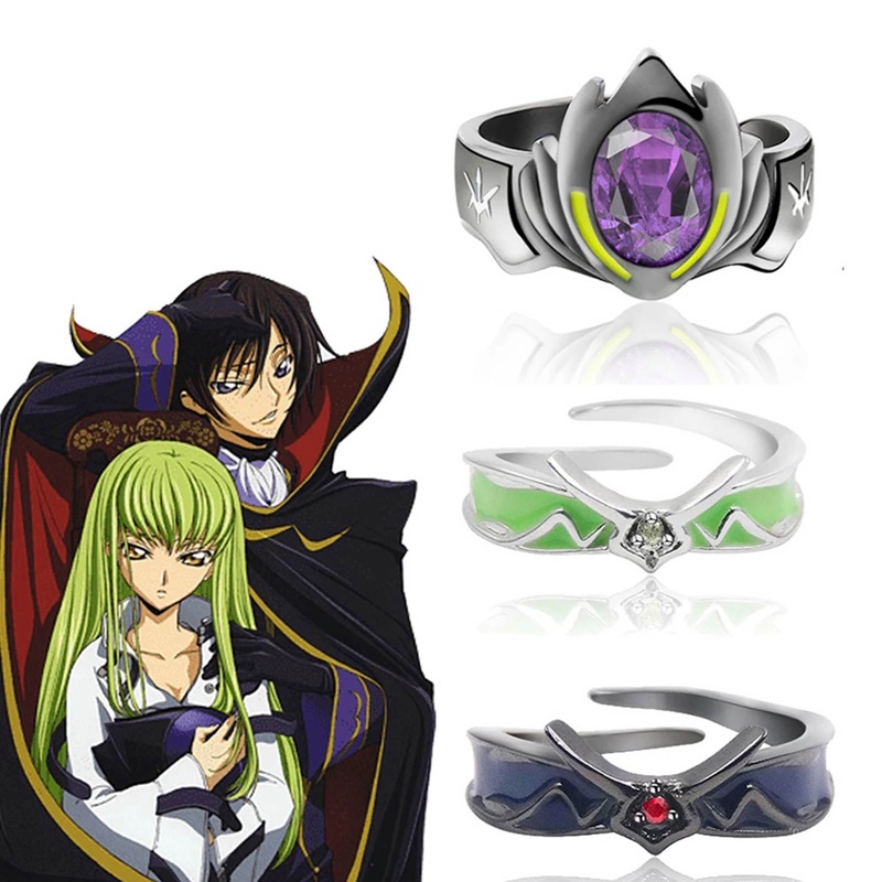 Anime Kode Geass Cincin Lelouch Adjustable Cosplay Unisex Pasangan Kekasih Rings Prop Perhiasan Hadiah Aksesoris