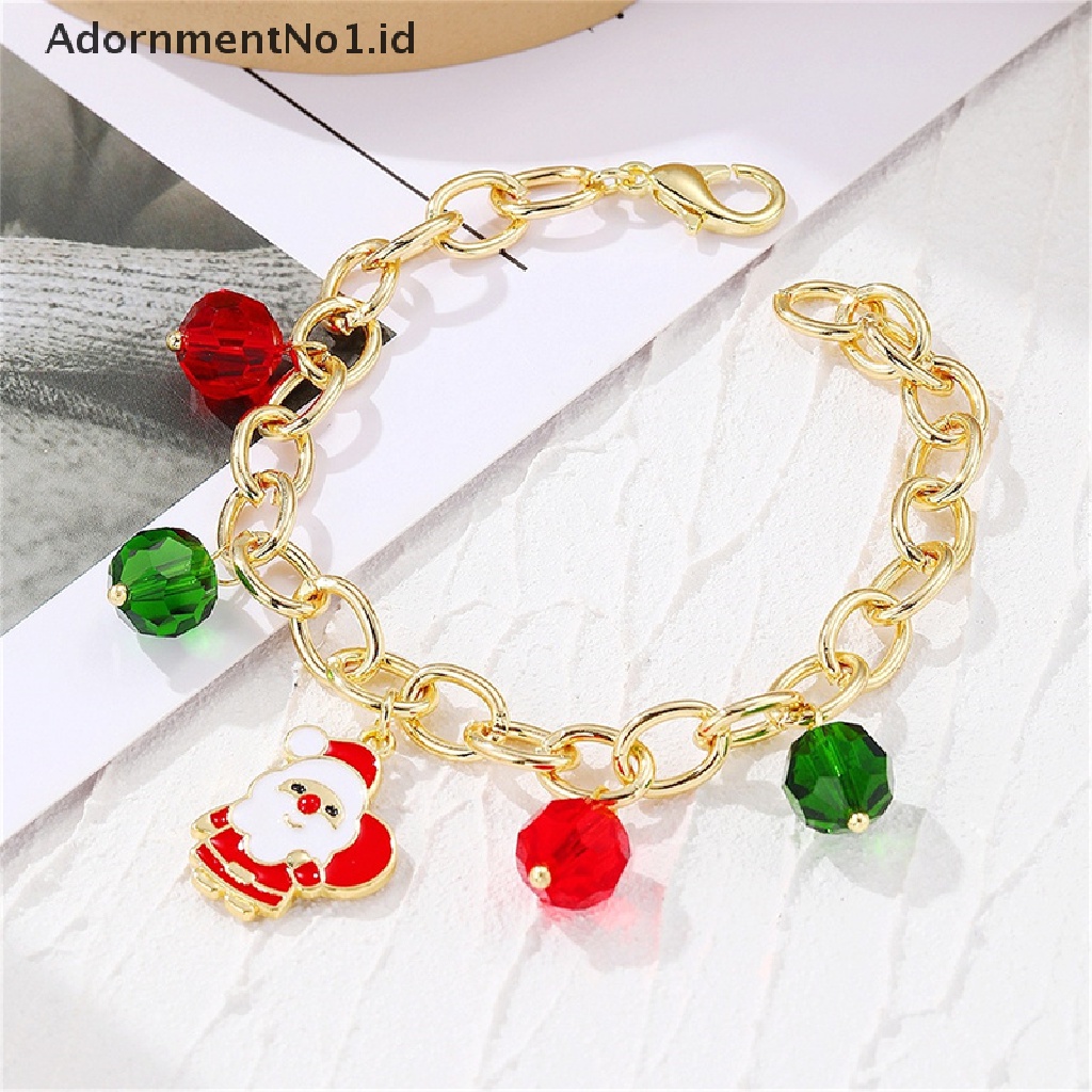 [AdornmentNo1] Gelang Natal Bentuk Santa Claus Gelang Untuk Wanita Gadis Manis Lucu Perhiasan Hadiah Xmas [ID]