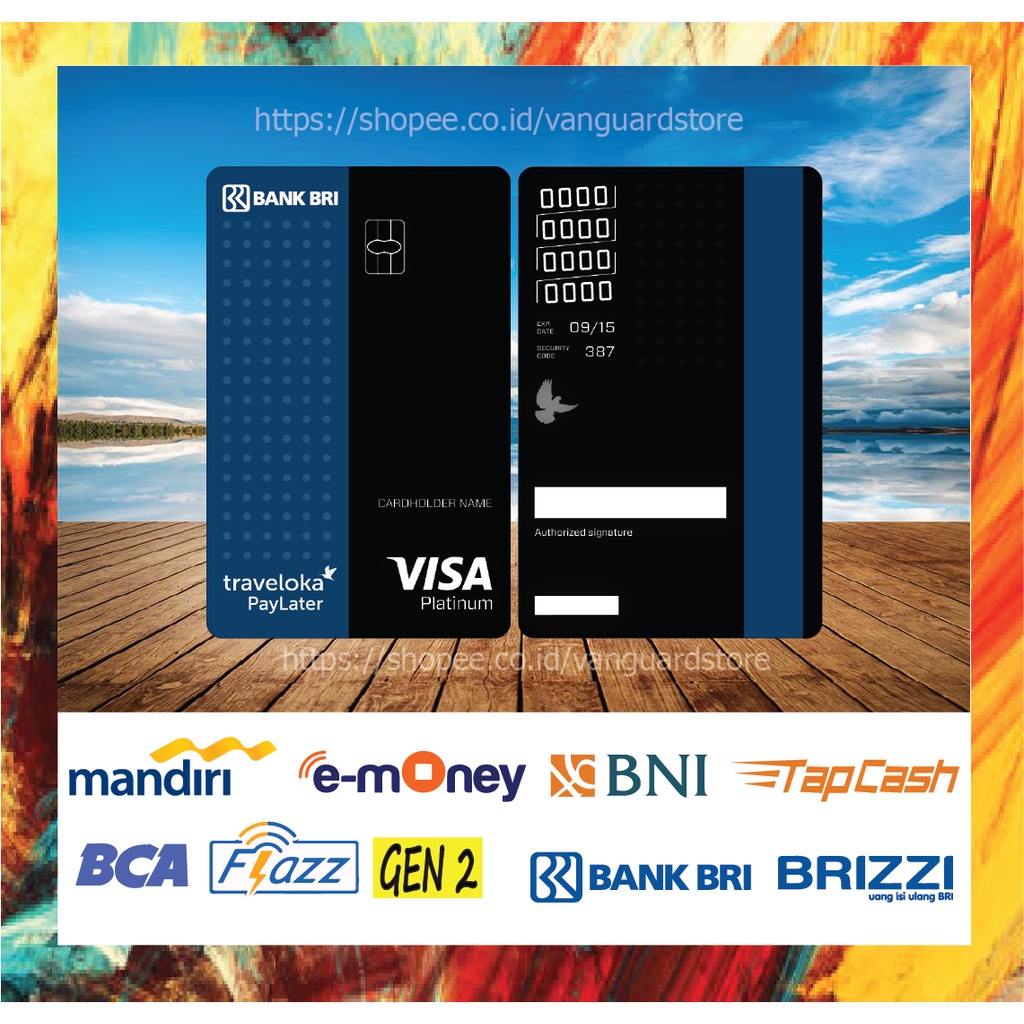 KARTU E MONEY E TOLL KARTU BRI VISA BLACK BLUE CARD DEBIT CREDIT EMONEY MANDIRI FLAZZ BCA BNI TAPCASH BRIZZI BRI - 2 SISI