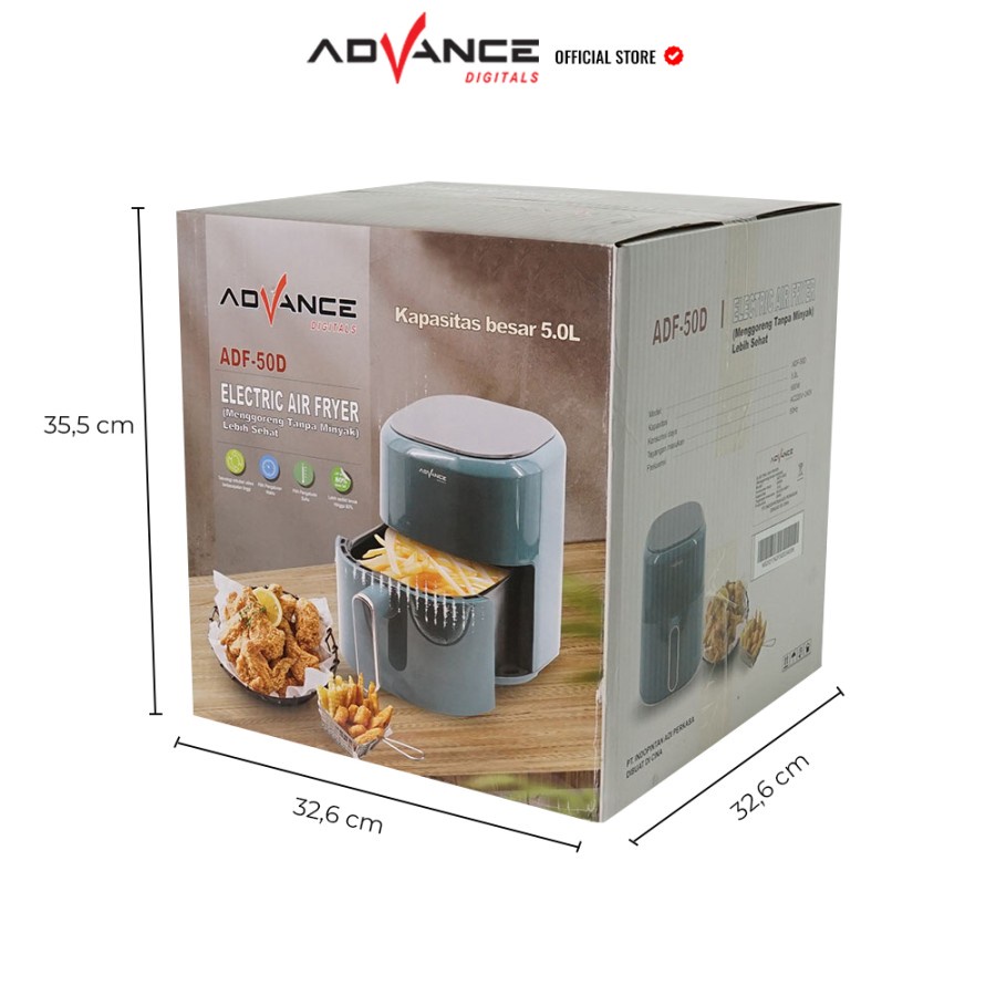 Advance Air Fryer 600 Watt Low Watt Garansi Resmi 1 Tahun ADF-30A / ADF-35A / ADF-35D / ADF-50D