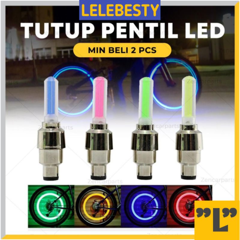 Tutup Pentil Led 1 Biji Lampu Ban / Lampu Hias Roda Sensor Gerak + Free Batrai