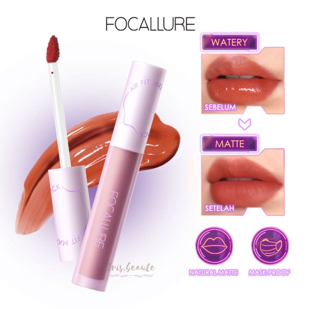 FOCALLURE Air Fit Matte Liquid Lipstick / Matte Lip Tint Super Long Lasting / Airy Matte Tint