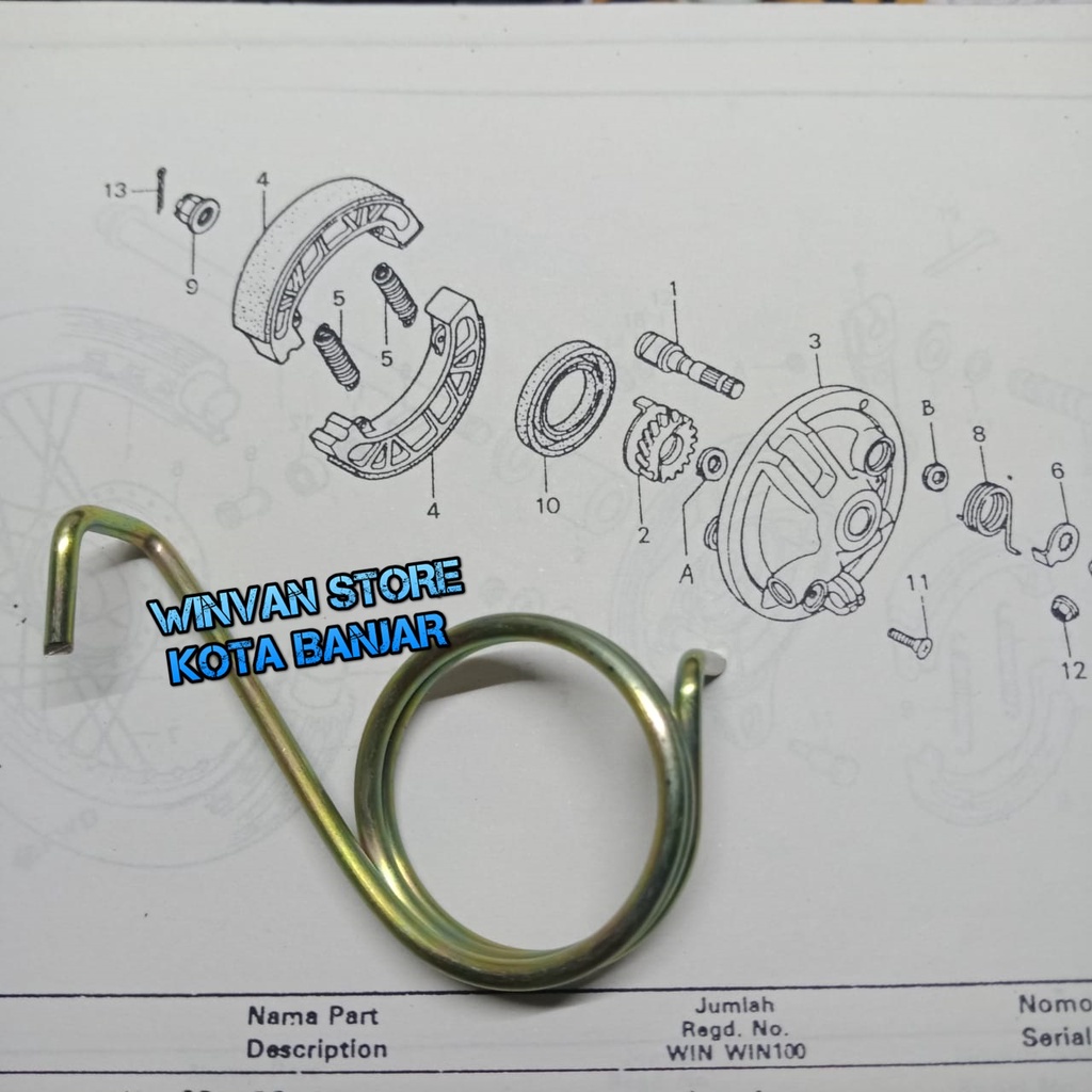 Per paha rem pir pegas rem depan WIN - 45411-GB4-680 SPRING BRAKE ARM RETURN