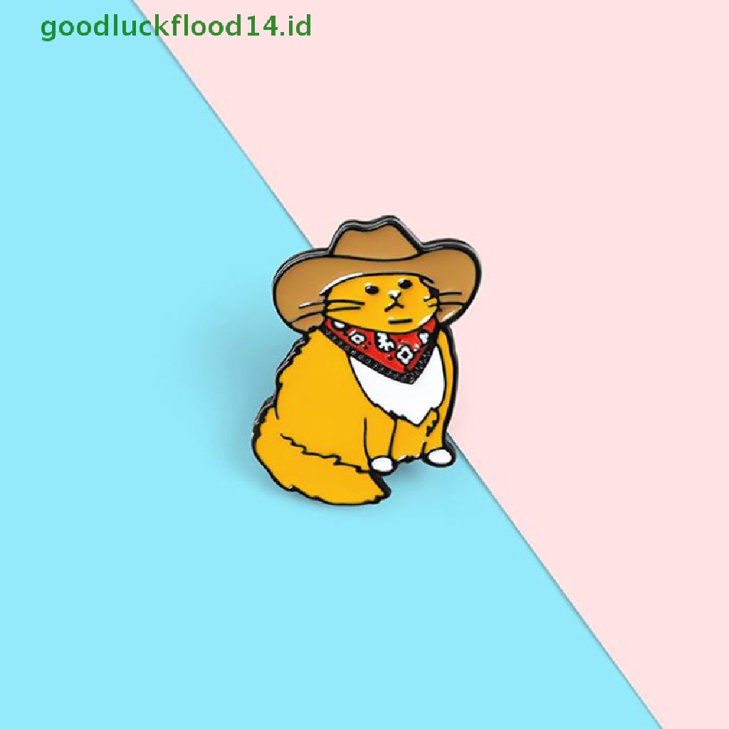 [GOOGFOUR] Koboi Kucing Enamel Pin Hewan Lucu Bros Baju Kerah Tas Lucu Lencana Bros [TOP]