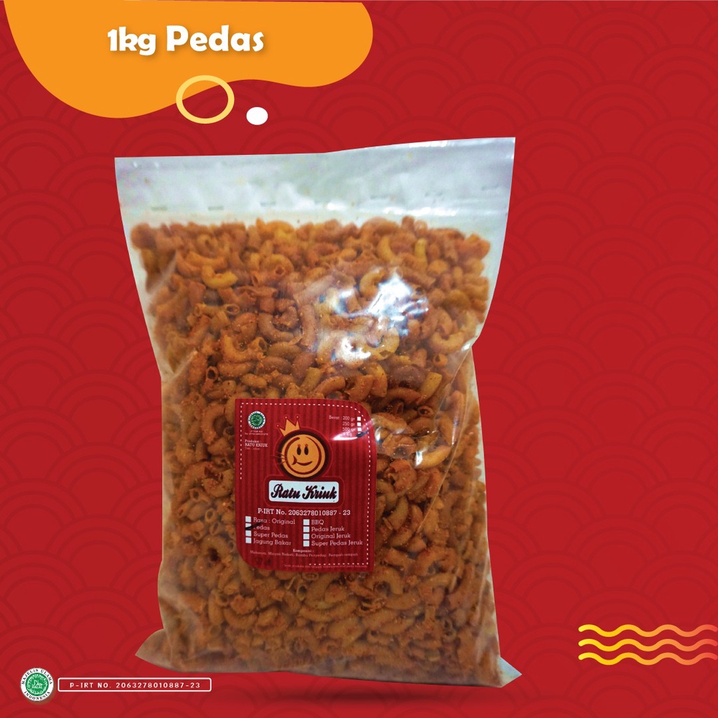 

Makaroni pedas gurih 1 kilo Ratu Kriuk