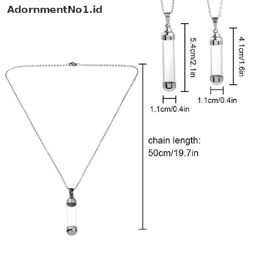 [AdornmentNo1] Kalung Vial Kaca Bening Dapat Dibuka Tutup Sekrup Untuk Rantai Baja Pasir Abu Berharap Botol Liontin Guci Kalung Pesona Keberuntungan [ID]