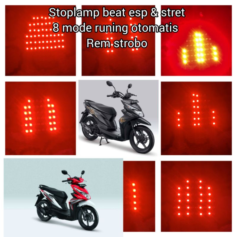 lampu rem beat esp &amp; streat 8 mode (rem strawwbo)