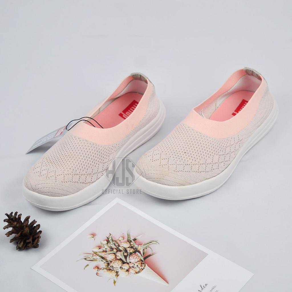 Sepatu Wanita Fitflop Terbaru Sepatu Cewek Kekinian AntiSlip Soft Mesh Sepatu Sneakers Wanita Tanpa Tali