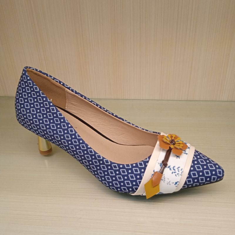 ISM - Heels Wanita 6cm Nomu/Heels Biru Lancip - Sepatu Heels Wanita - Heels Simple