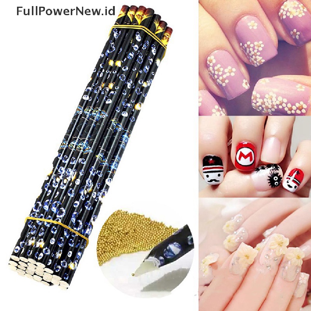 Power Profressional Nail Dotg Alat Manik-Manik Permata Studs Picker Nail Rhinestone Wax Pen ID