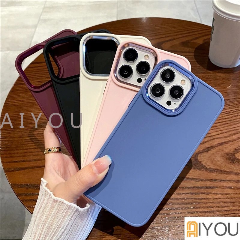 Soft Case TPU Matte Electroplated Bumper Cover IPhone 14 13 12 11 Pro Max