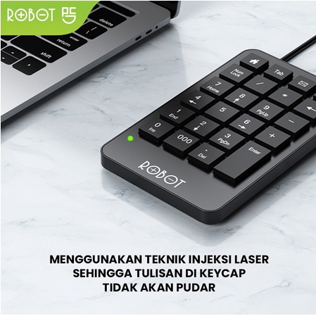 ITSTORE ROBOT RK01 Wired Numeric Keypad Black Tombol Multimedia