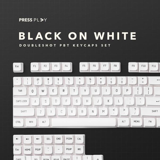 BoW Black on White CSA Profile Doubleshot PBT Keycaps
