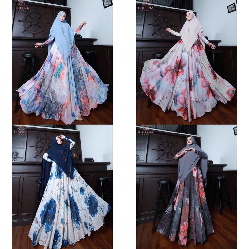 CLARISSA SERIES by ELDEENA SYARI / DRESS WANITA TERBARU/BAJU MUSLIM WANITA KEKINIAN/GAMIS WANITA SIM