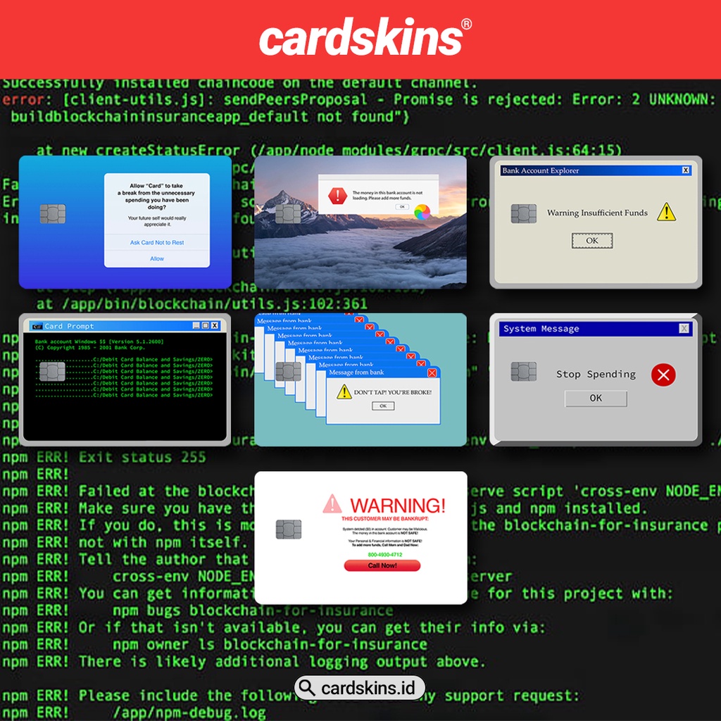 ERROR | GARSKIN / STICKER KARTU ATM / SKIN KARTU ATM / DEBIT / CREDIT / EMONEY / FLAZZ | CARDSKINS