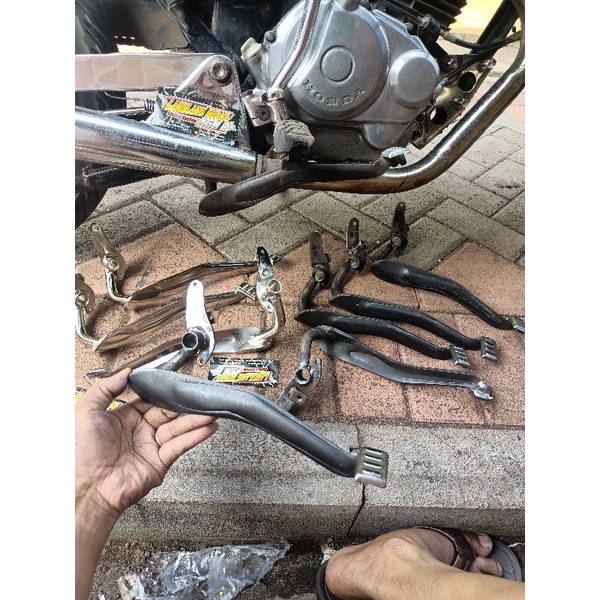 PEDAL REM CRISTAL PNP CB GL100 (CROOM )SUPER TEBAL DETAIL ORI