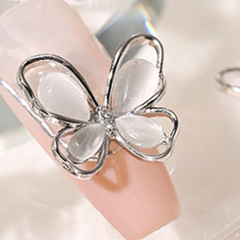Siy Nail Art Rhinestones Metal Nail Studs 3D Pesona Kuku Kupu-Kupu-Kuku Berlian