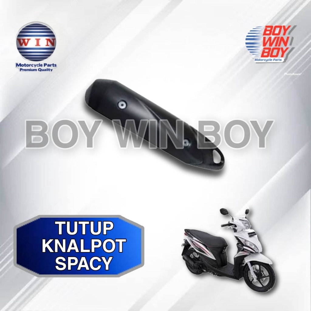 Cover tutup knalpot motor tameng knalpot Spacy merk WIN. Tutup Knalpot Spacy