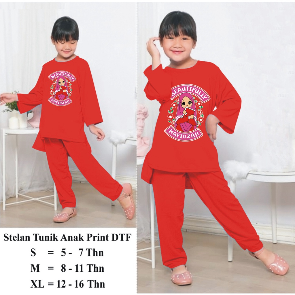 Hzl_outfit Tunik Setelan Anak Perempuan Beautyfully Hafidzah/Tunik Anak Anak