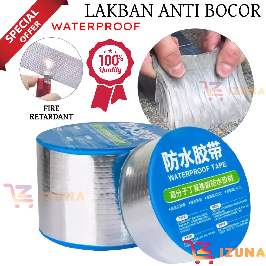 [IZUNA] ALUMINIUM TAPE WATERPROOF / LAKBAN ANTI BOCOR / LAKBAN ANTI BOCOR / ALUMINIUM FOIL PEREKAT TAPE / LAKBAN ANTI BOCOR 3 METER / LAKBAN ANTI BOCOR 5 METER