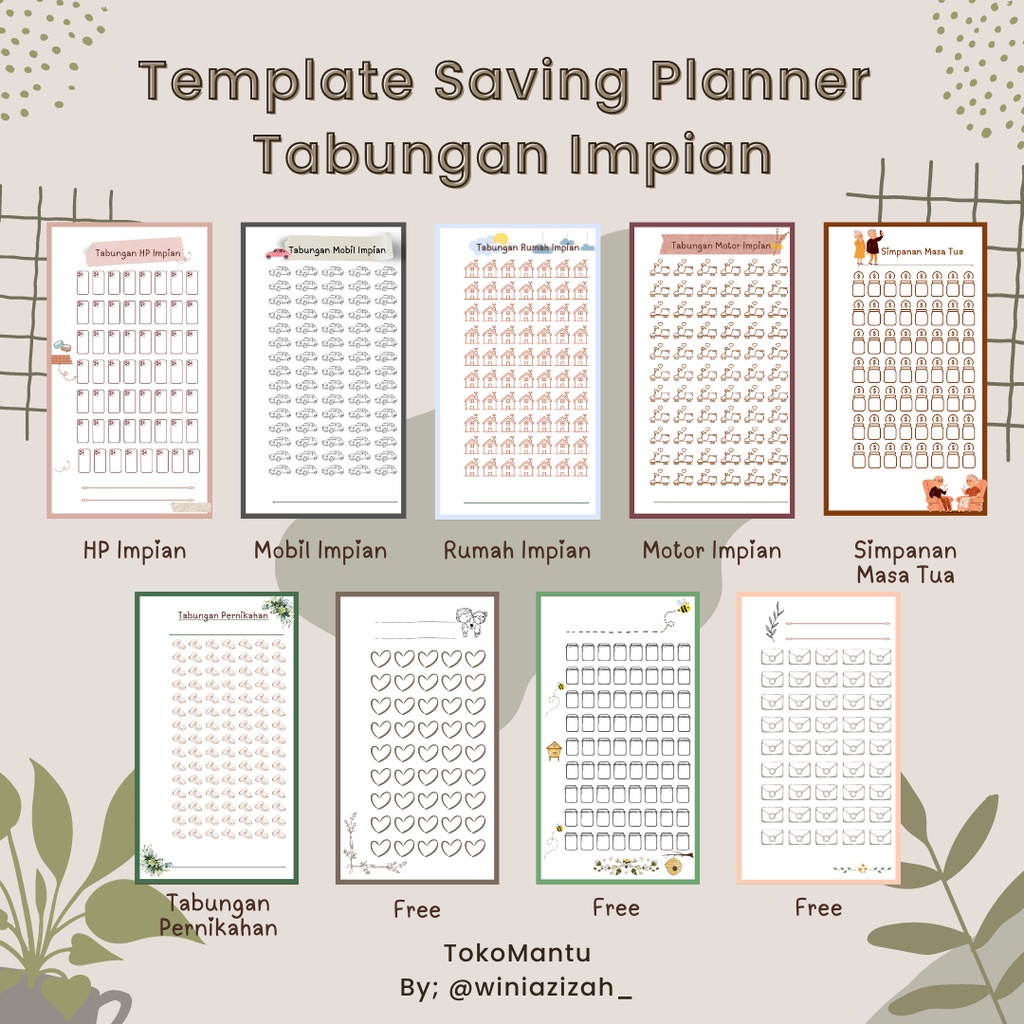

Template Binder A6 Tabungan Barang Impian (HP, Rumah, Motor, Mobil, dan Pernikahan) Saving Planner Sinking Fund Lucu Keren