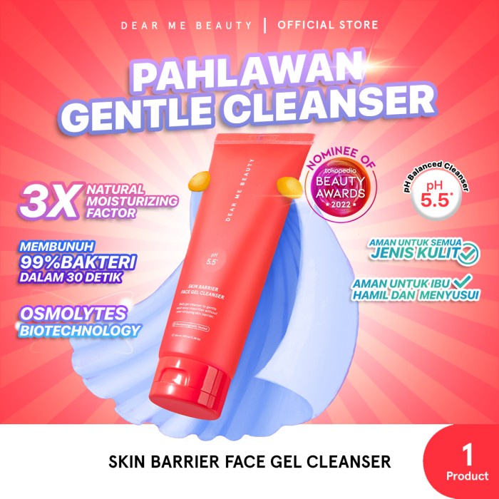 Dear Me Beauty Skin Barrier Face Gel Cleanser Sabun cuci muka Dearme Facial Wash Pembersih Wajah Face Wash Dear Me